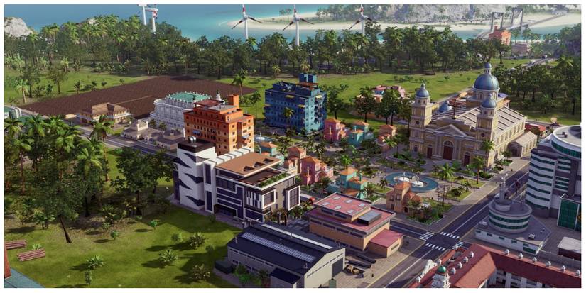 an overview of an island in Tropico 6