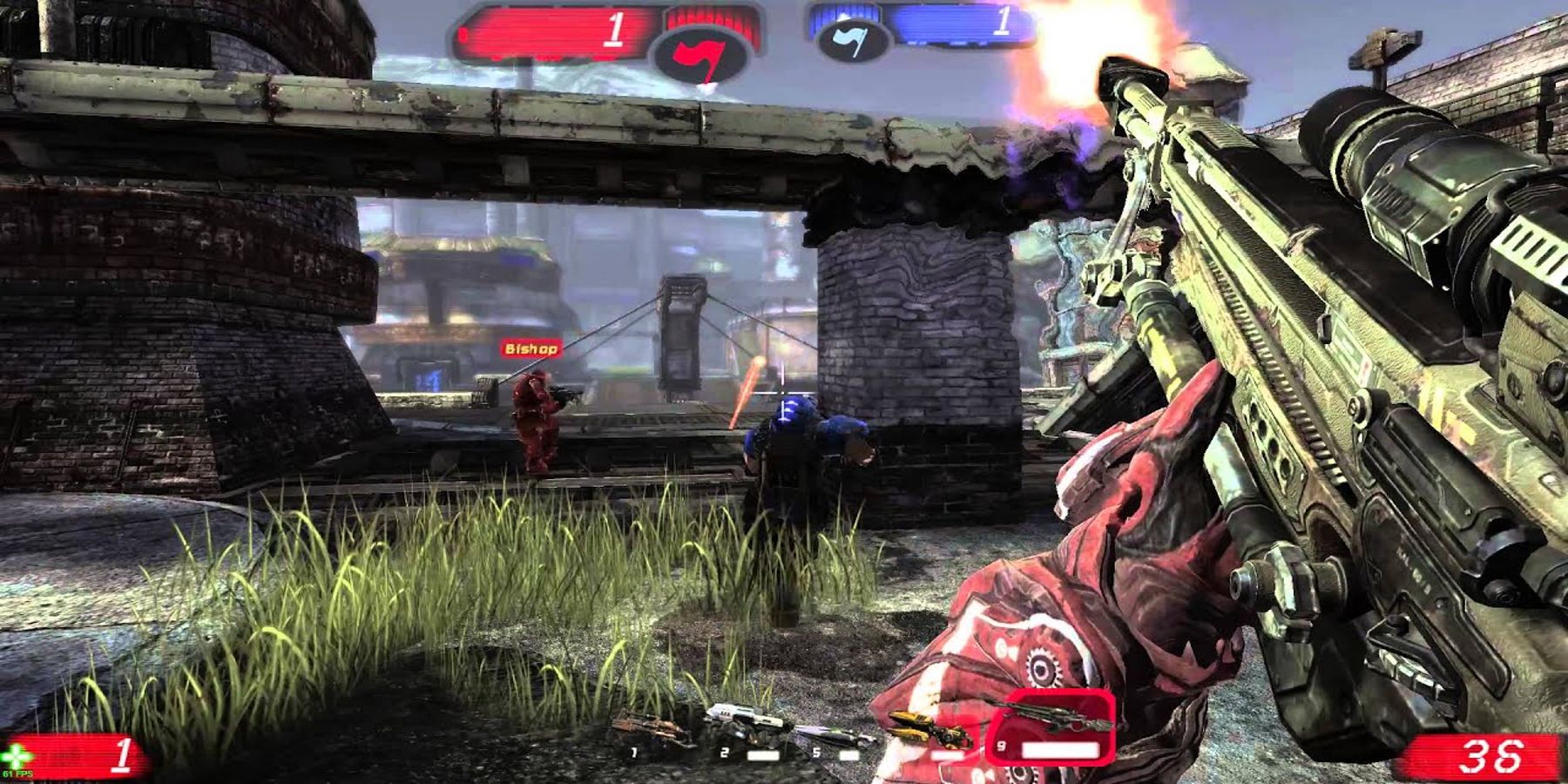 A screenshot from an Unreal Tournament 3 multiplayer match.