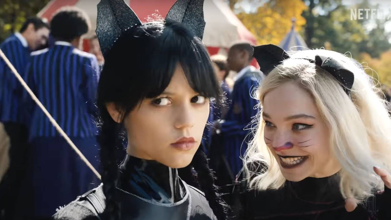 Wednesday Addams And Enid Sinclair In Netflix's 2022 Series Wednesday