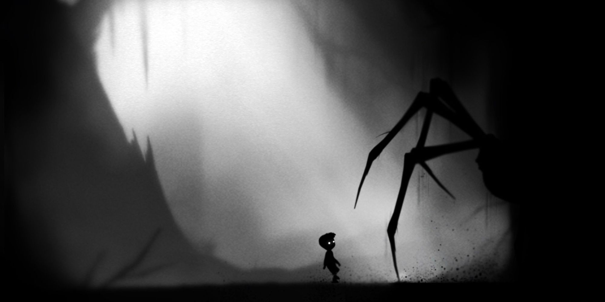 The boy and the giant spider enemy in limbo