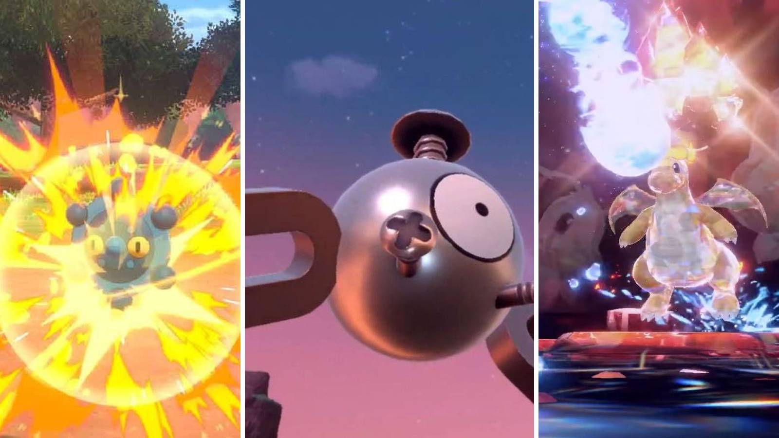 Bronzor, Magnemite, and Tera Dragonite in Pokemon Scarlet & Violet