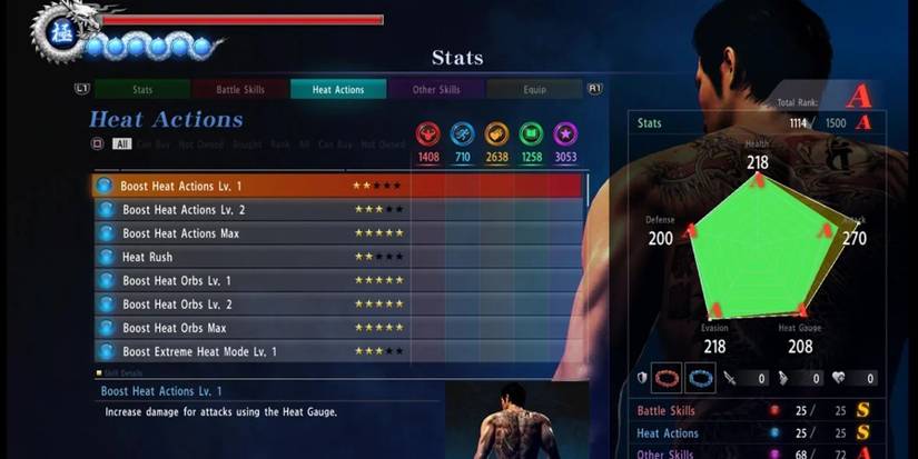 Upgrading Kiryu's abilities in Yakuza 6