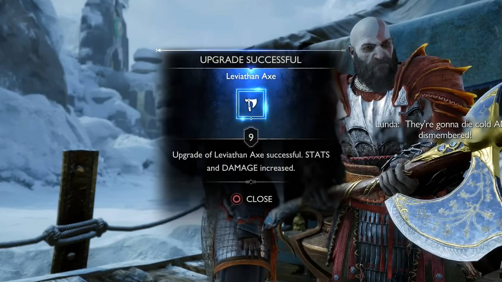 upgrading the leviathan axe in god of war ragnarok