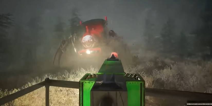 Choo-Choo Charles Using Derailer Mounted Machine Gun