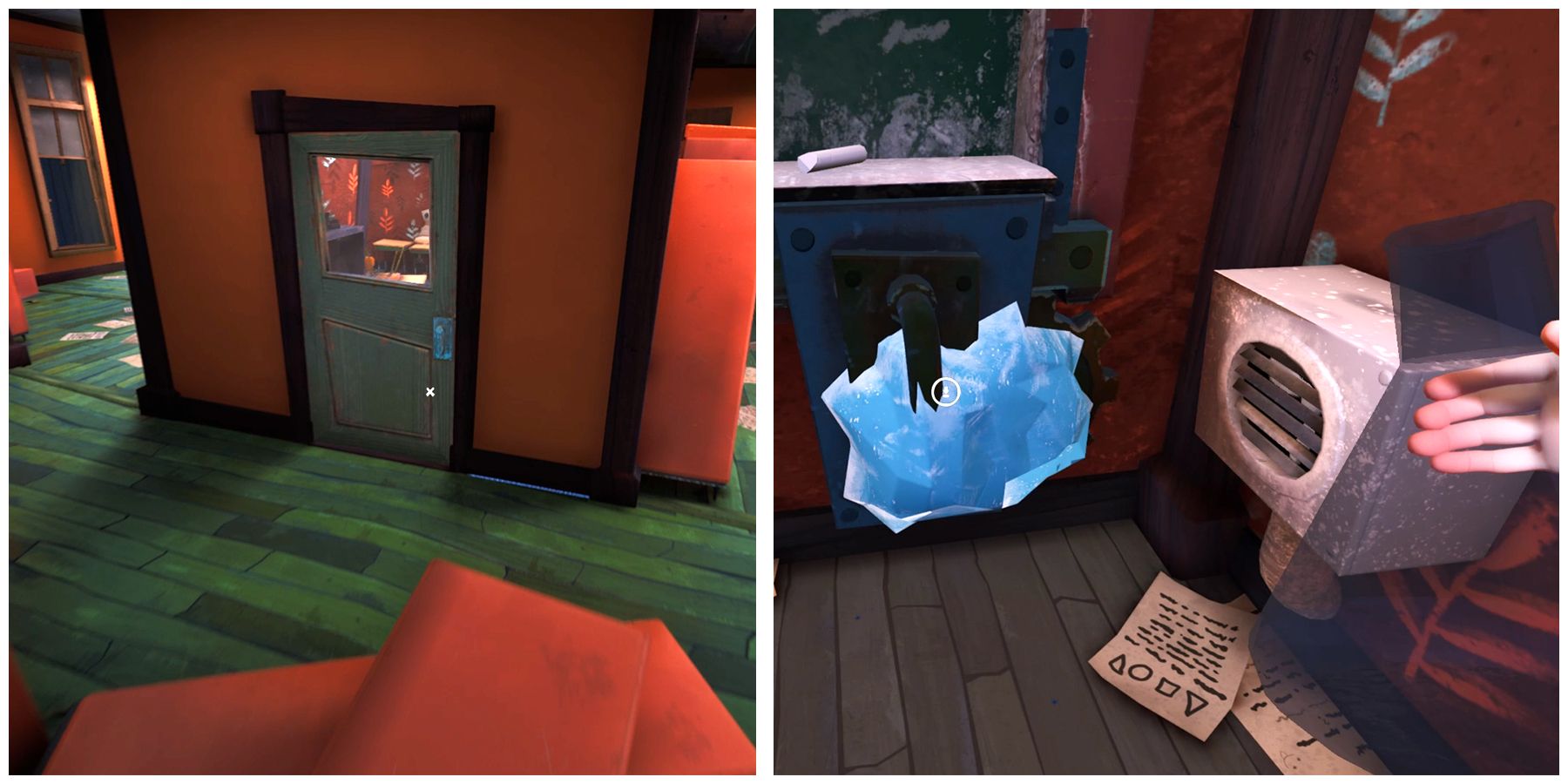 using the flask on the ice in hello neighbor 2