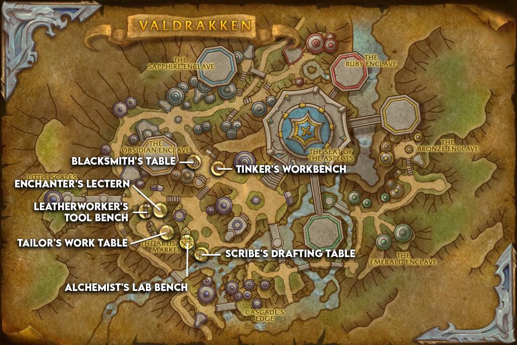 Valdrakken crafting locations work order wow dragonflight