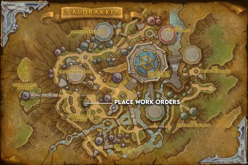 where to place work orders valdrakken wow dragonflight