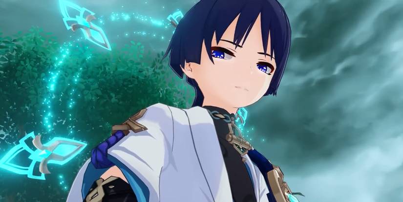 wanderer looking down in genshin impact