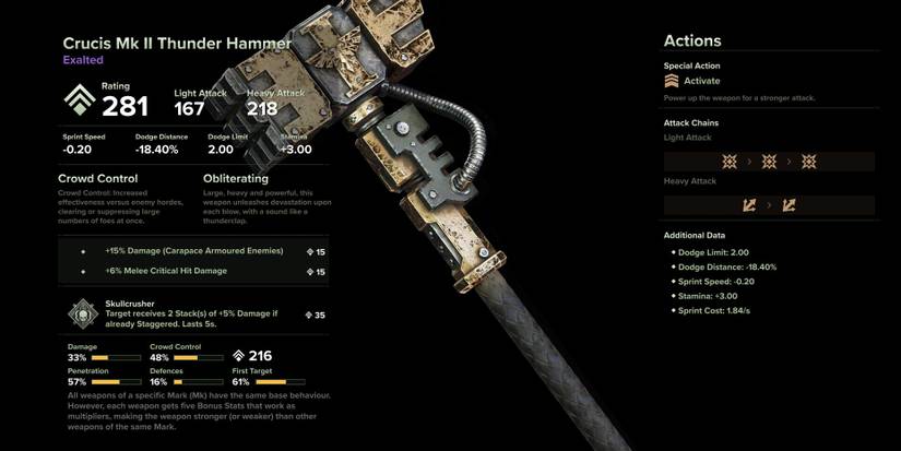 warhammer Crucis Mk II Thunder Hammer 