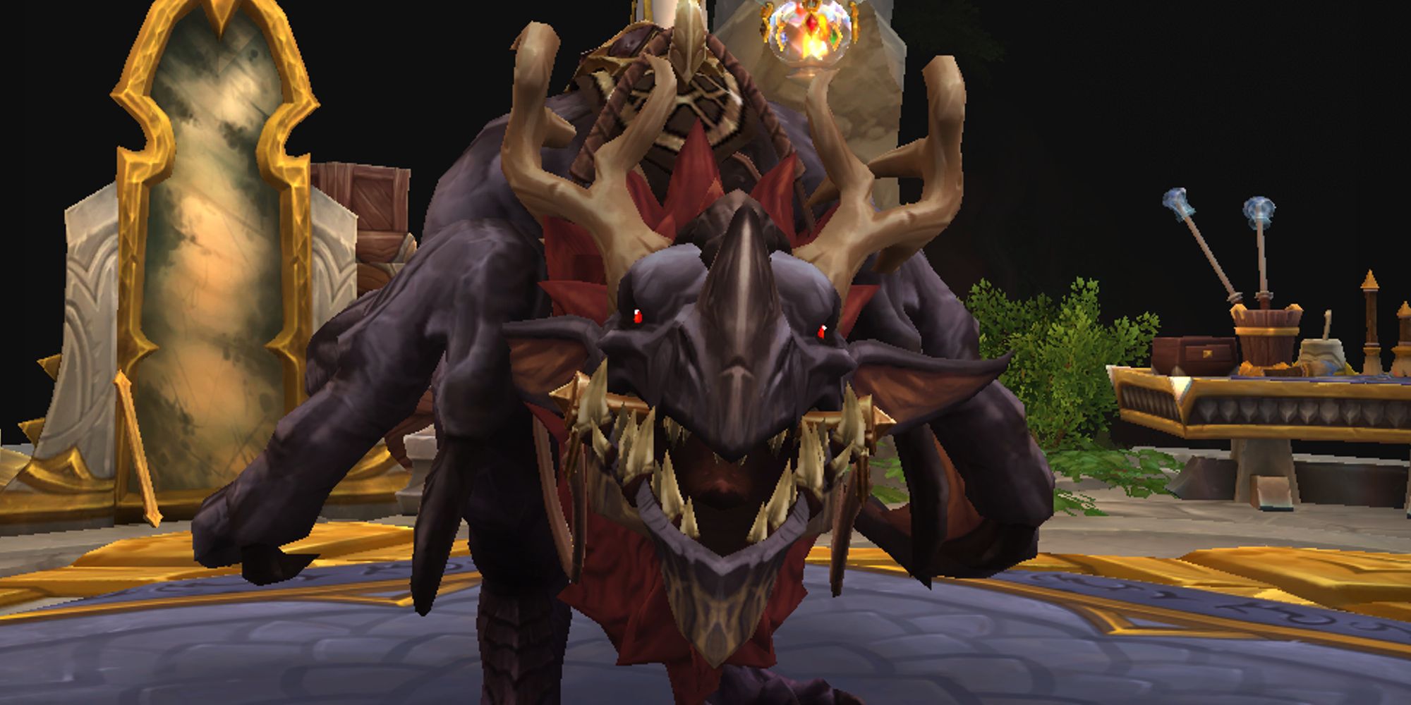 Windborne Velocidrake with stag horn customization in World of Warcraft Dragonflight