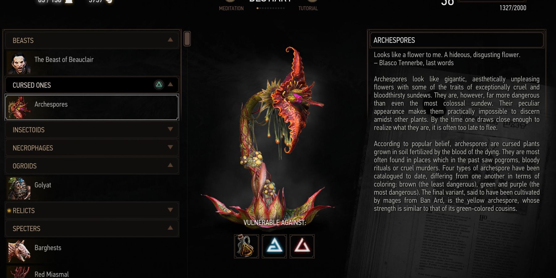 Witcher-3-Archespore-Bestiary-Page