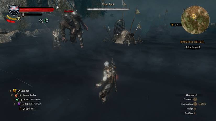 Witcher 3 Cloud Giant Fight