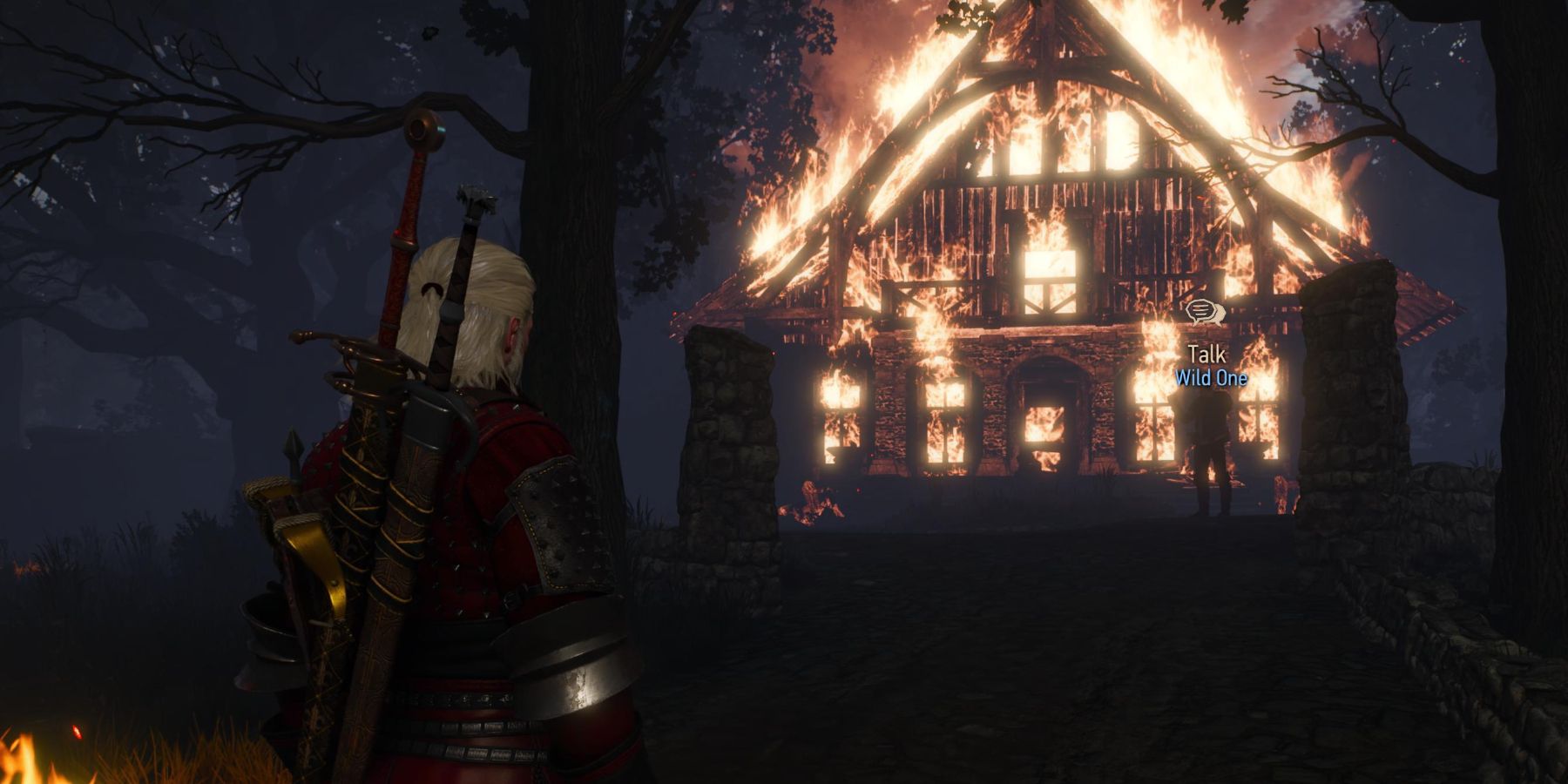 Witcher 3 Garin Estate on fire