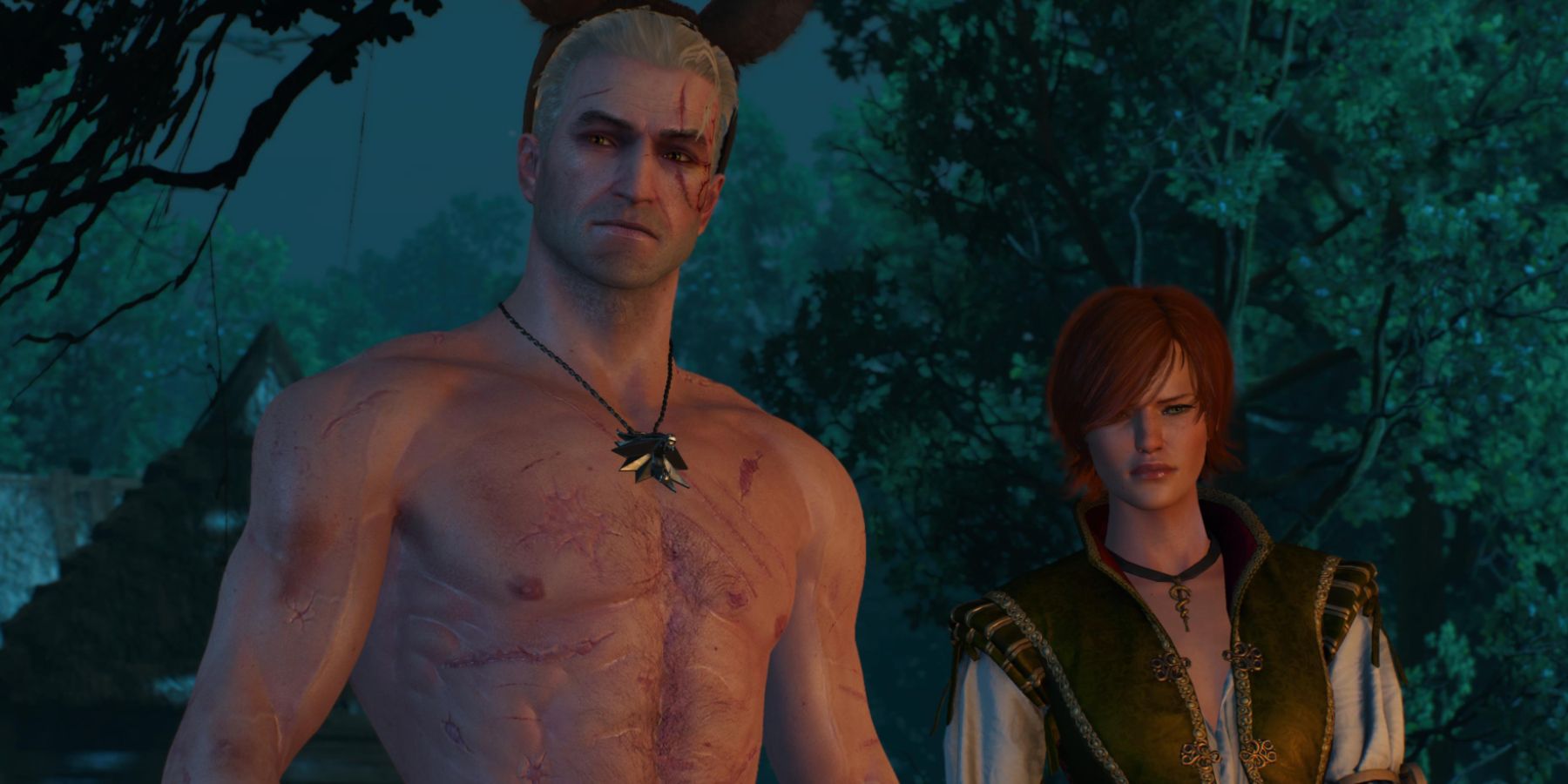 Witcher 3 - Geralt and Shani at the wedding