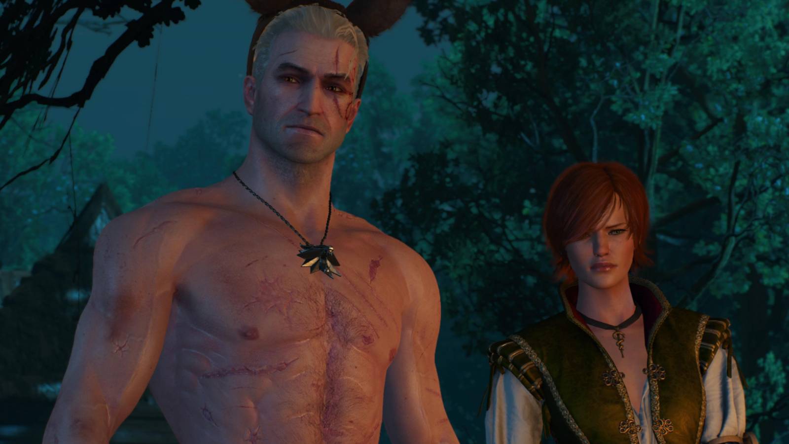 Witcher 3 - Geralt and Shani at the wedding