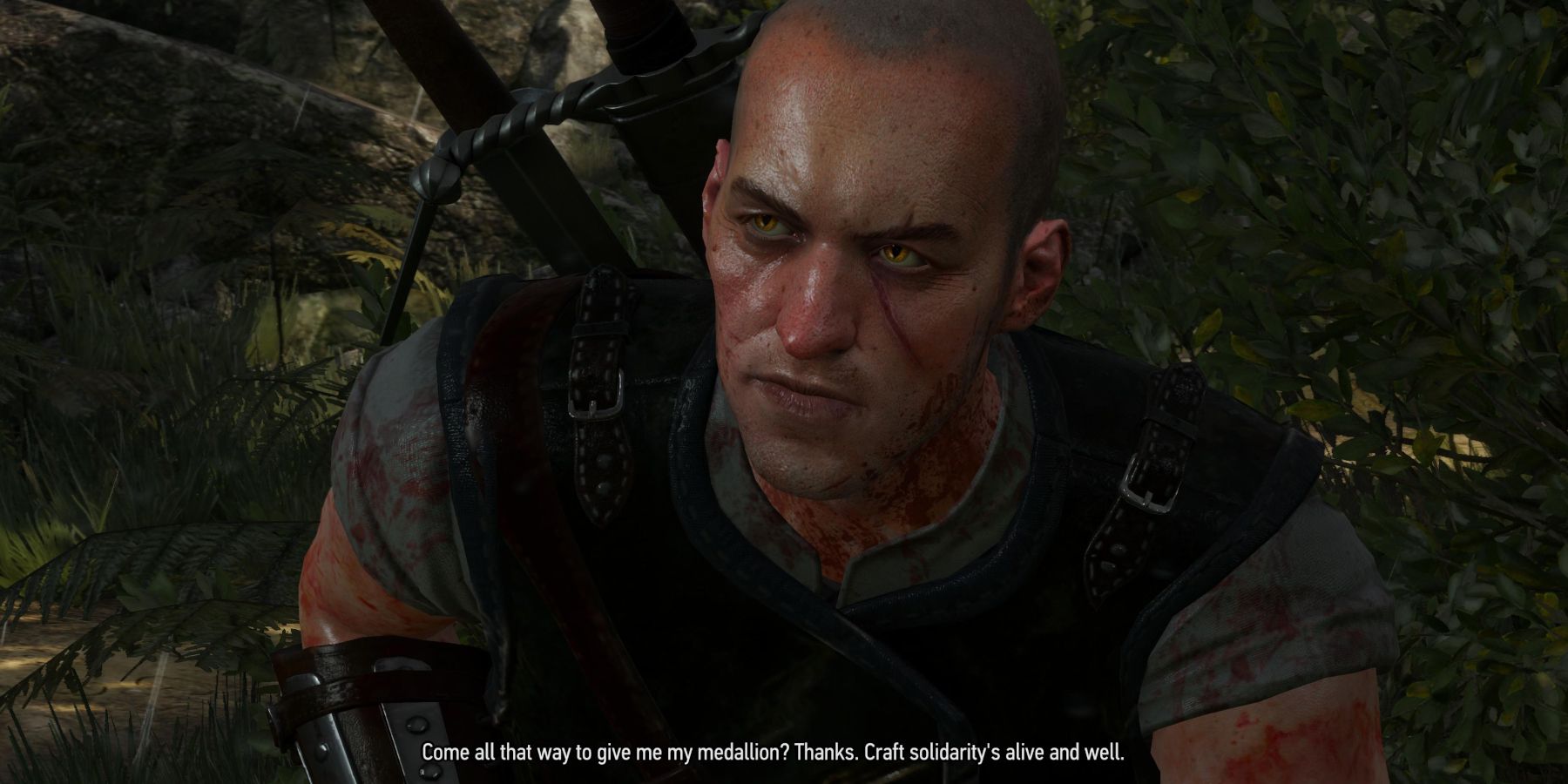 The Witcher 3 Geralt découvre Gaitan à l'extérieur du village d'Honorton