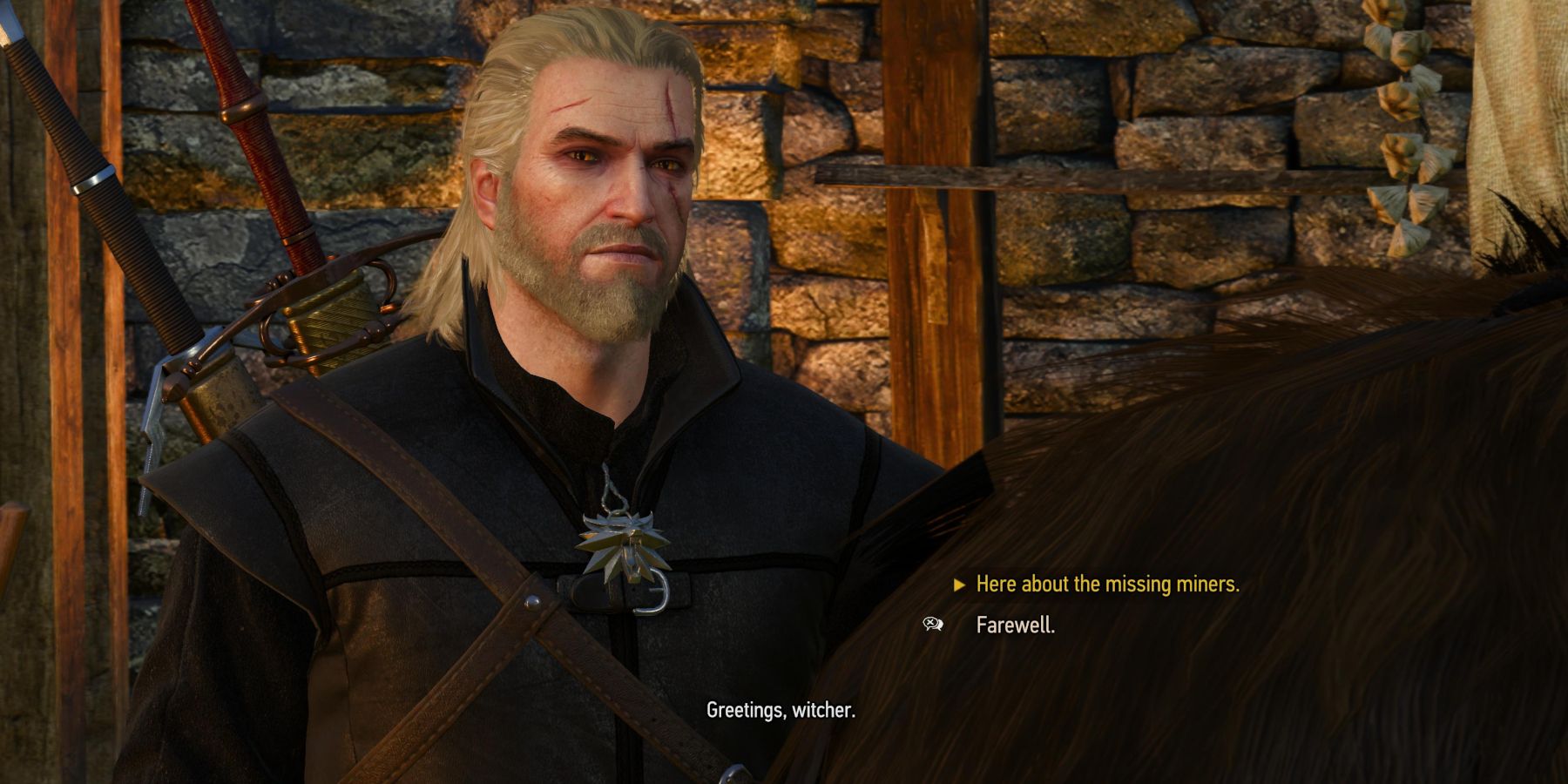Witcher 3 Geralt meeting the village elder