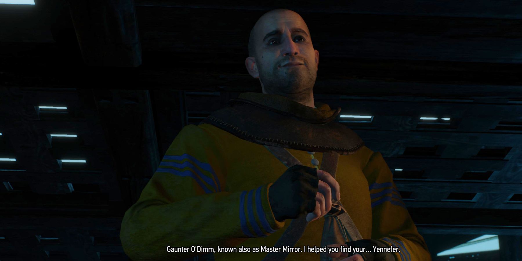 Witcher 3 Master Mirror reintroduces himself to Geralt on the Ofieri ship