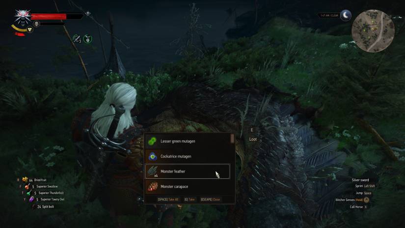 Witcher 3 Monster Feather Drop