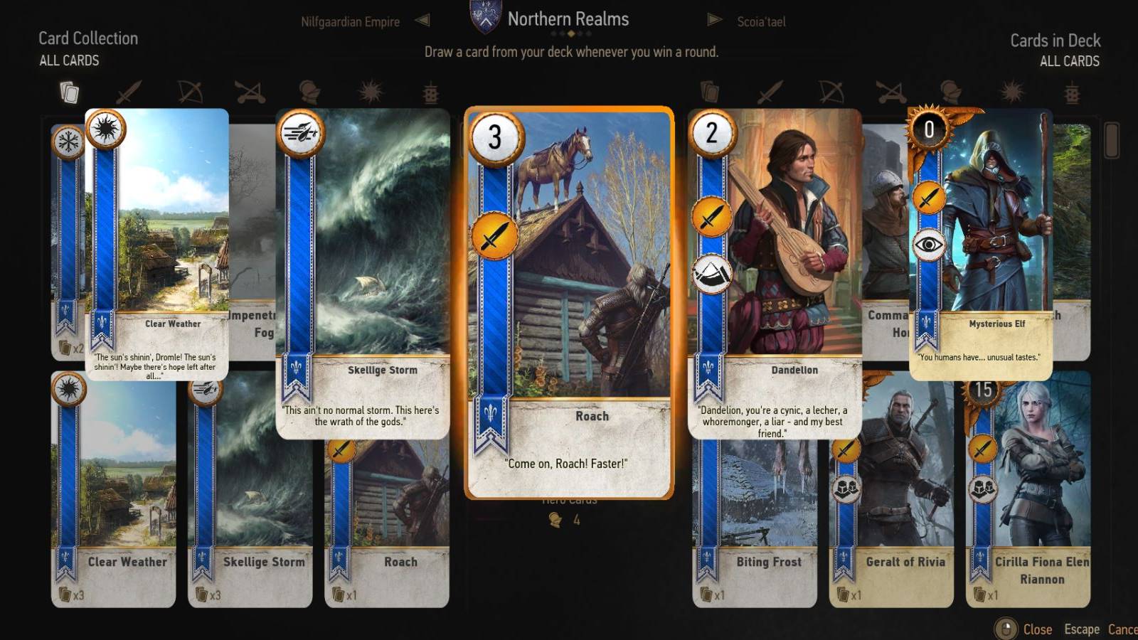 Witcher 3 Roach Card