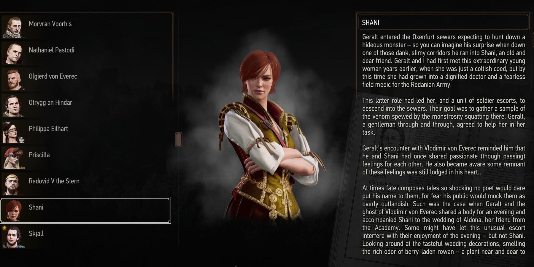 Witcher 3 - Shani's profile