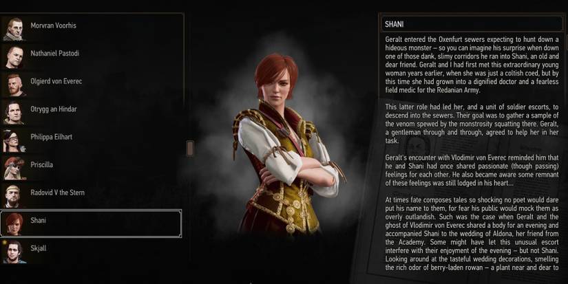 Witcher 3 -  Shani's profile