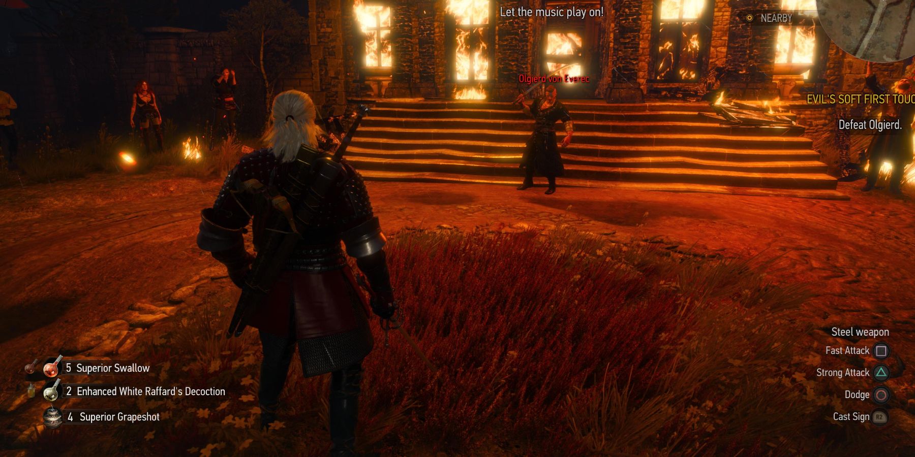 Witcher 3 the duel with von Everec at Garin Estate begins