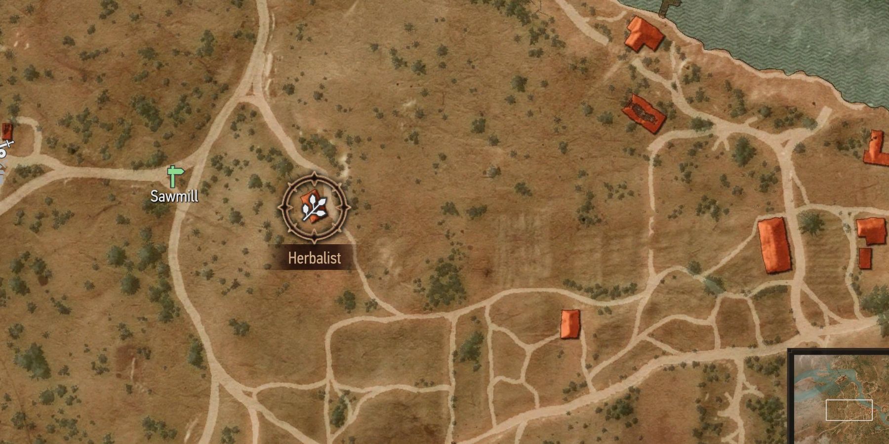Witcher 3 Tomira's hut on the map