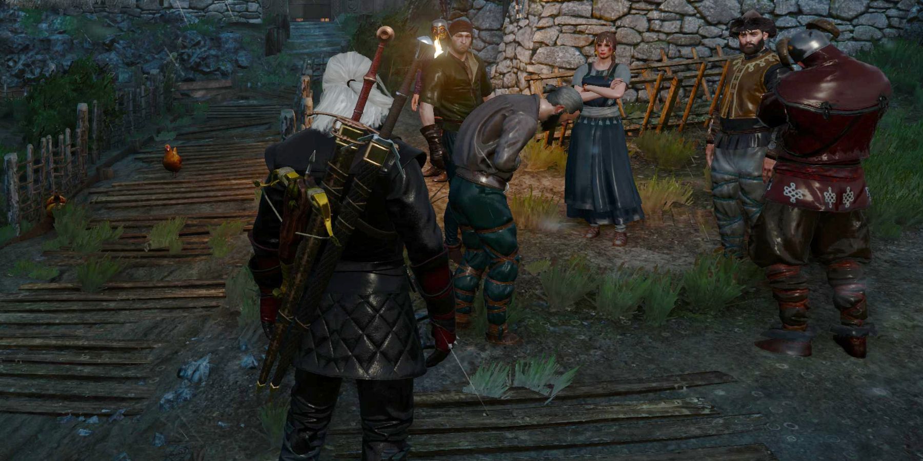 Witcher 3 villagers in Fyresdal village