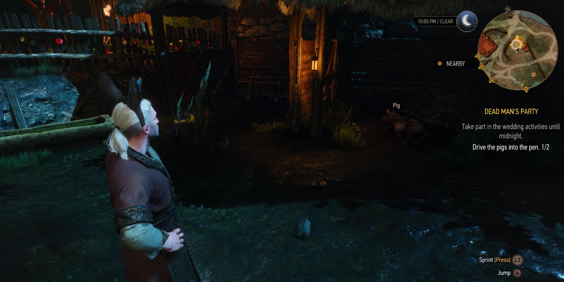 Witcher 3 - Vlodimir as Geralt herding pigs