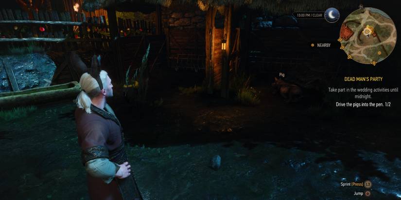 Witcher 3 -  Vlodimir as Geralt herding pigs