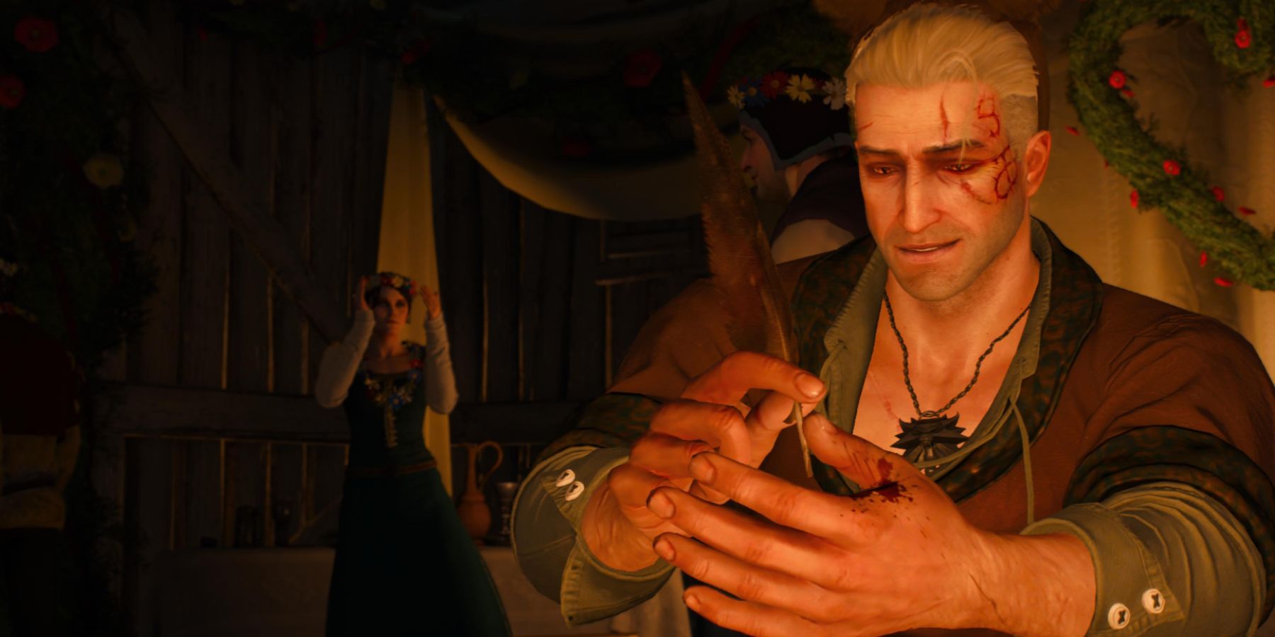 Witcher 3 - Vlodimir as Geralt penning a letter