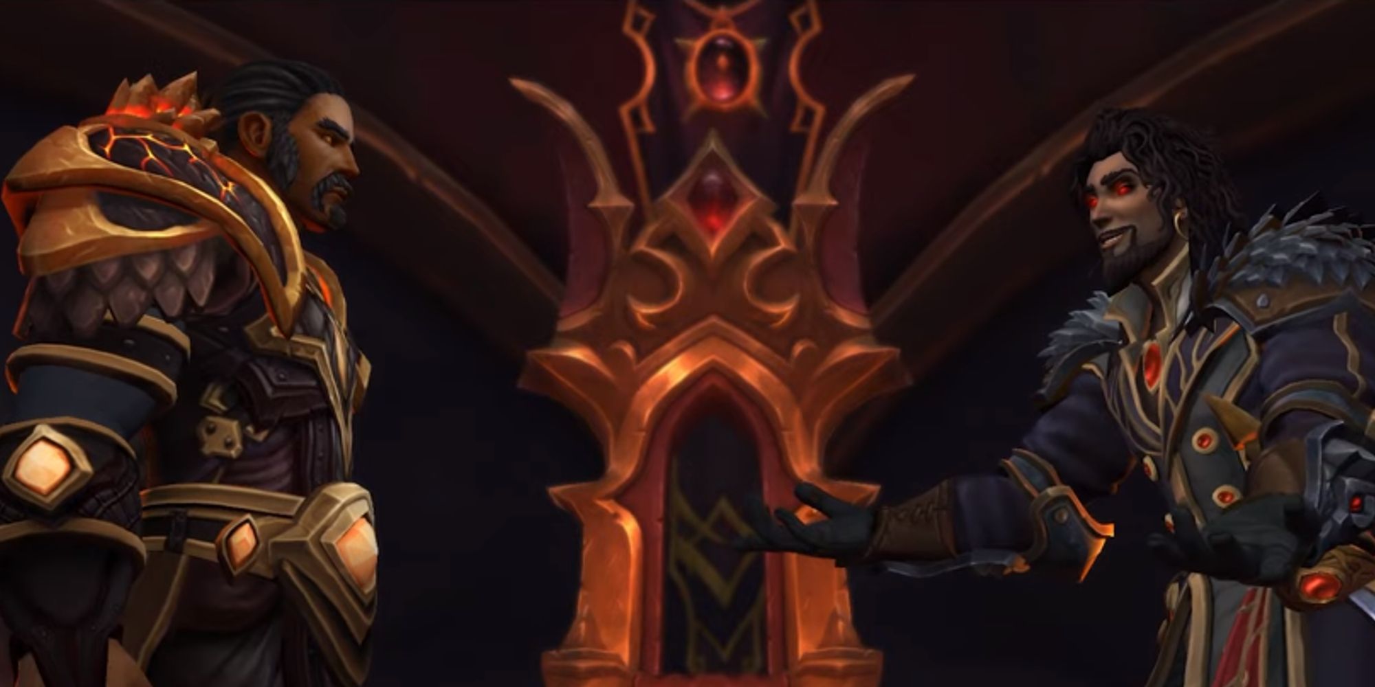 Wrathion and Sabellian argue over leadership over the Dragon Isles in World of Warcraft Dragonflight