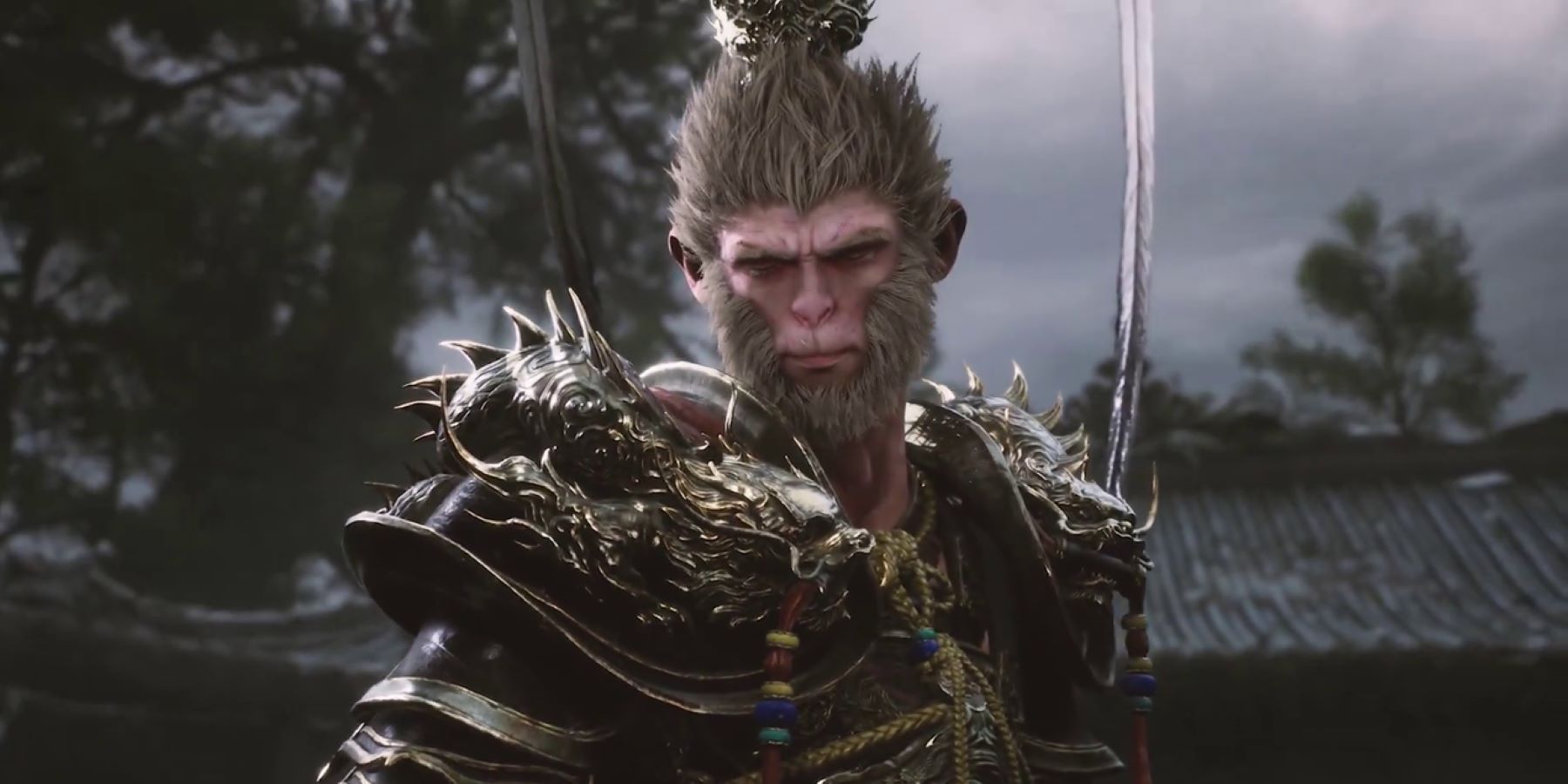 Close up of Sun Wukong in Black Myth Wukong