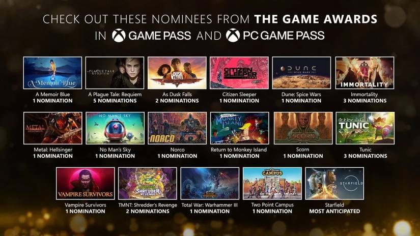 xbox game pass game award nominees