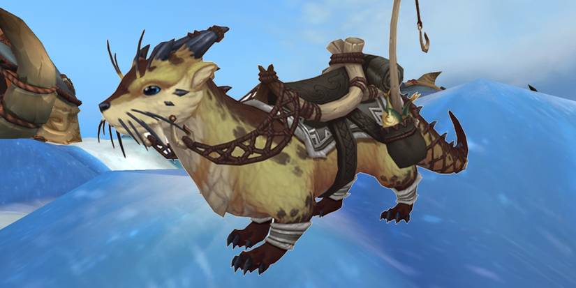 Yellow Scouting Ottuk mount as seen in World of Warcraft Dragonflight