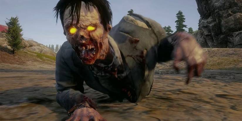 Zombie crawling with glowing eyes in State of Decay 2