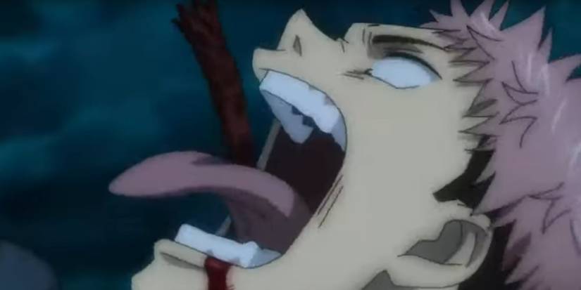 Yuji eats Sukuna finger