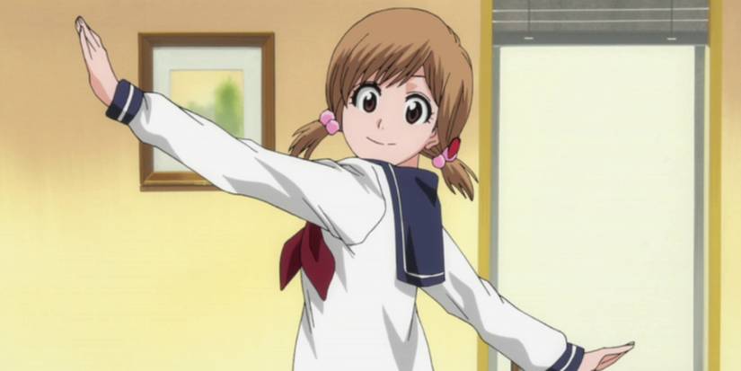 Yuzu Kurosaki from Bleach looking happy
