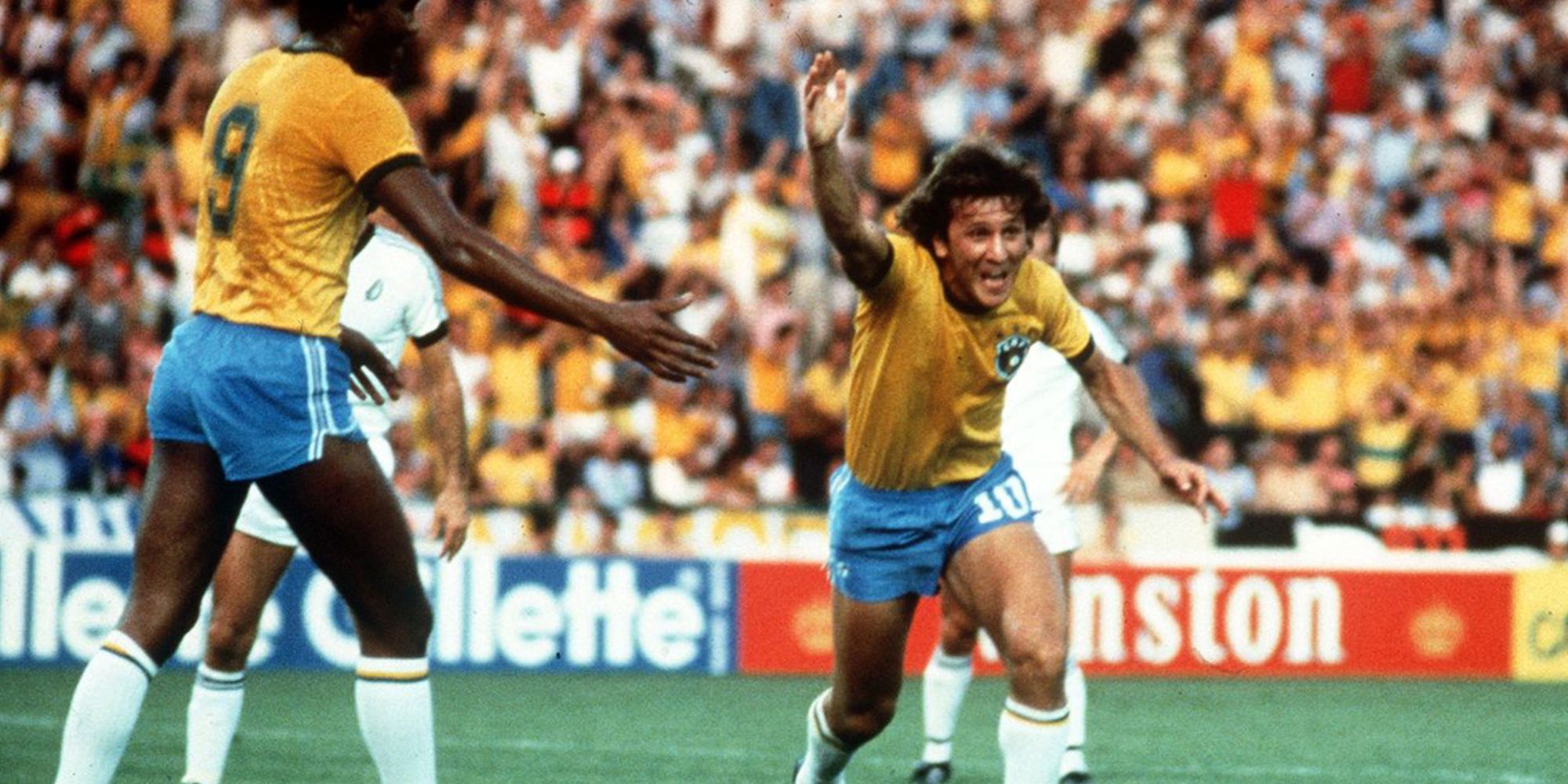 Zico Celebrating A Goal For Brazil