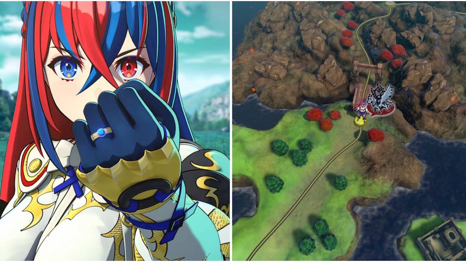 Alear and the world map in Fire Emblem Engage