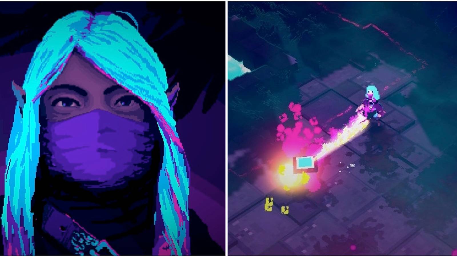 The player character and fighting enemies in Lone Ruin