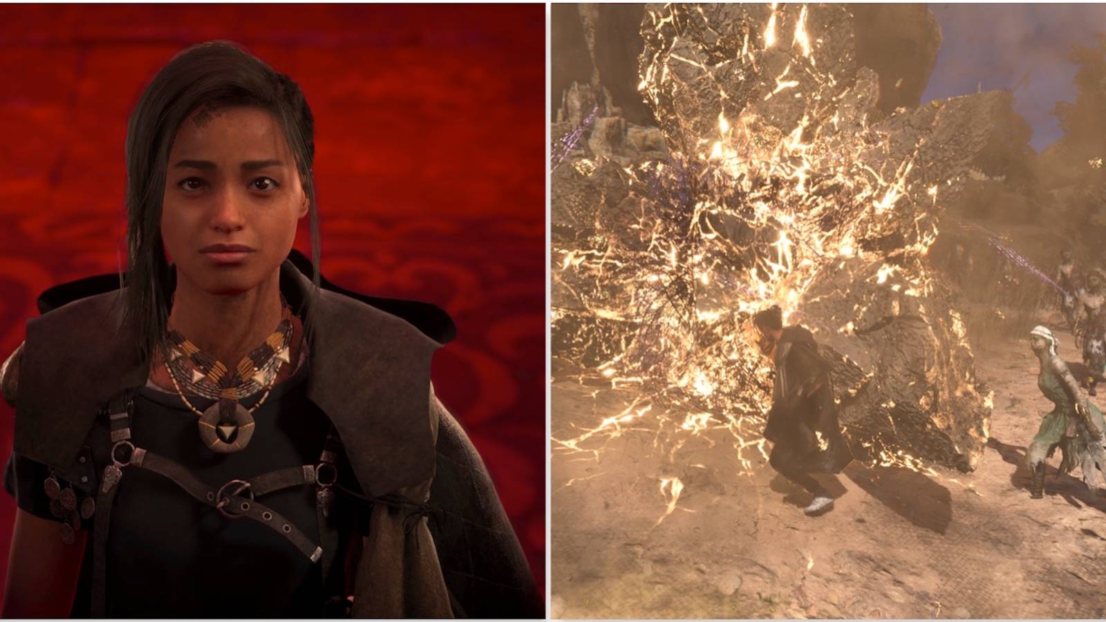 Frey and fighting enemies in Forspoken