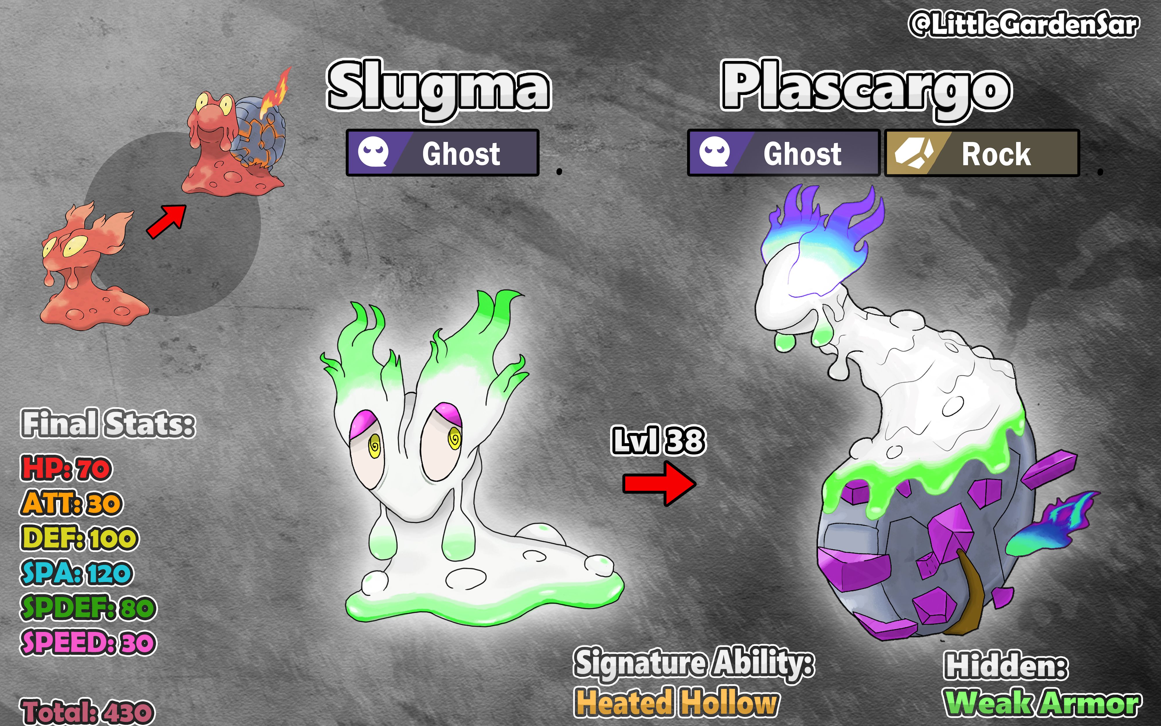 pokemon - fanart showing a regional variant for slugma