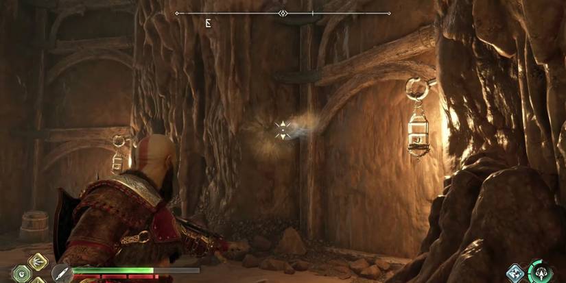 Kratos finds a wind spout in God of War Ragnarok