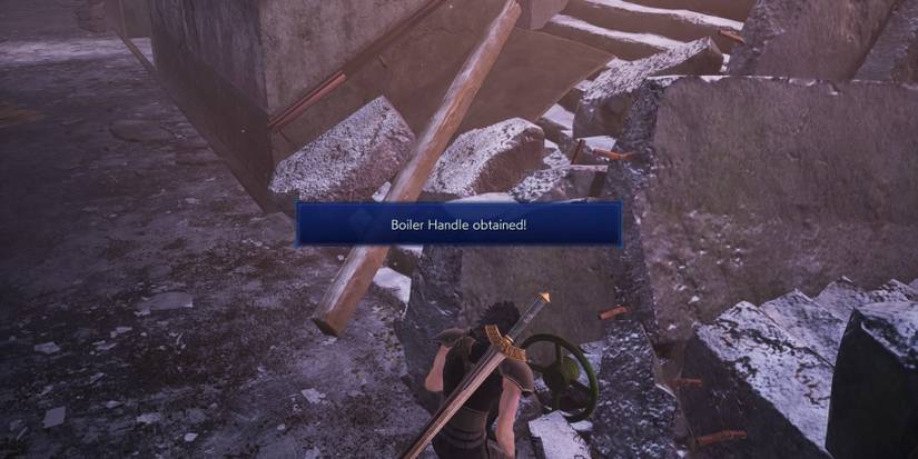 Zack finds a Boiler Handle in Crisis Core: Final Fantasy 7 Reunion