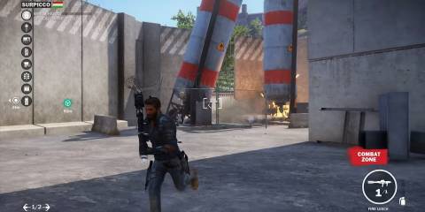 Just Cause 3 Bringing Down A Fuel Tank With A Tether