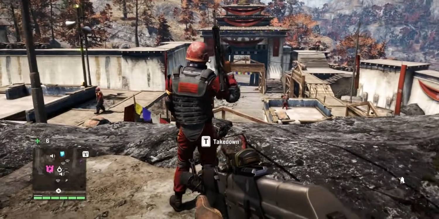 Far Cry 4 Taking Down A Rooftop Enemy In Rajgad Gulag