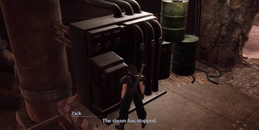Zack stops the steam in Crisis Core: Final Fantasy 7 Reunion
