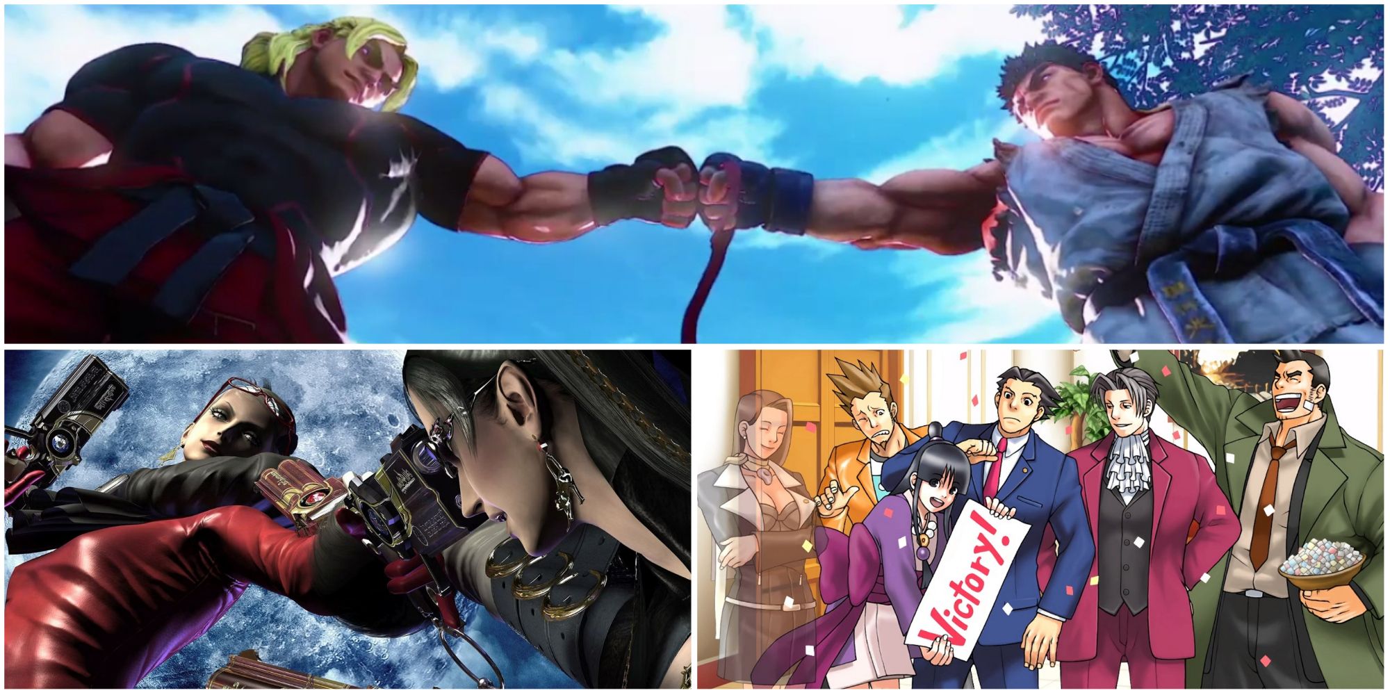 Wholesome Video Game Rivalries- Street Fighter Bayonetta Ace Attorney